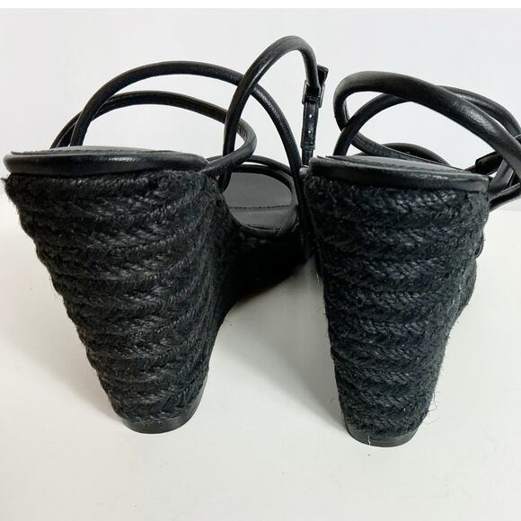 Paige Womens Kerri Ankle Strappy Shoes Espadrille Wedge Sandal Black 8.5 - Picture 4 of 6